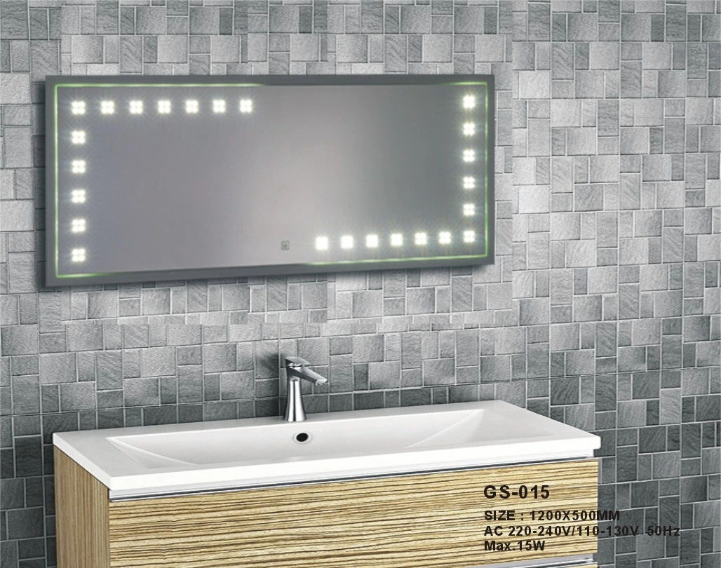 European Silver Smart Laminated Wall LED Bathroom Vanity Mirror Glass