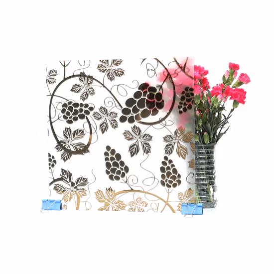 24K Golden Reflectiv/Säuregeätzt/matt/Design/Badezimmerspiegel/Badezimmertür/Glastür/Intelligenter Spiegel/Intelligentes Glas für Heimdekoration/Fensterglas